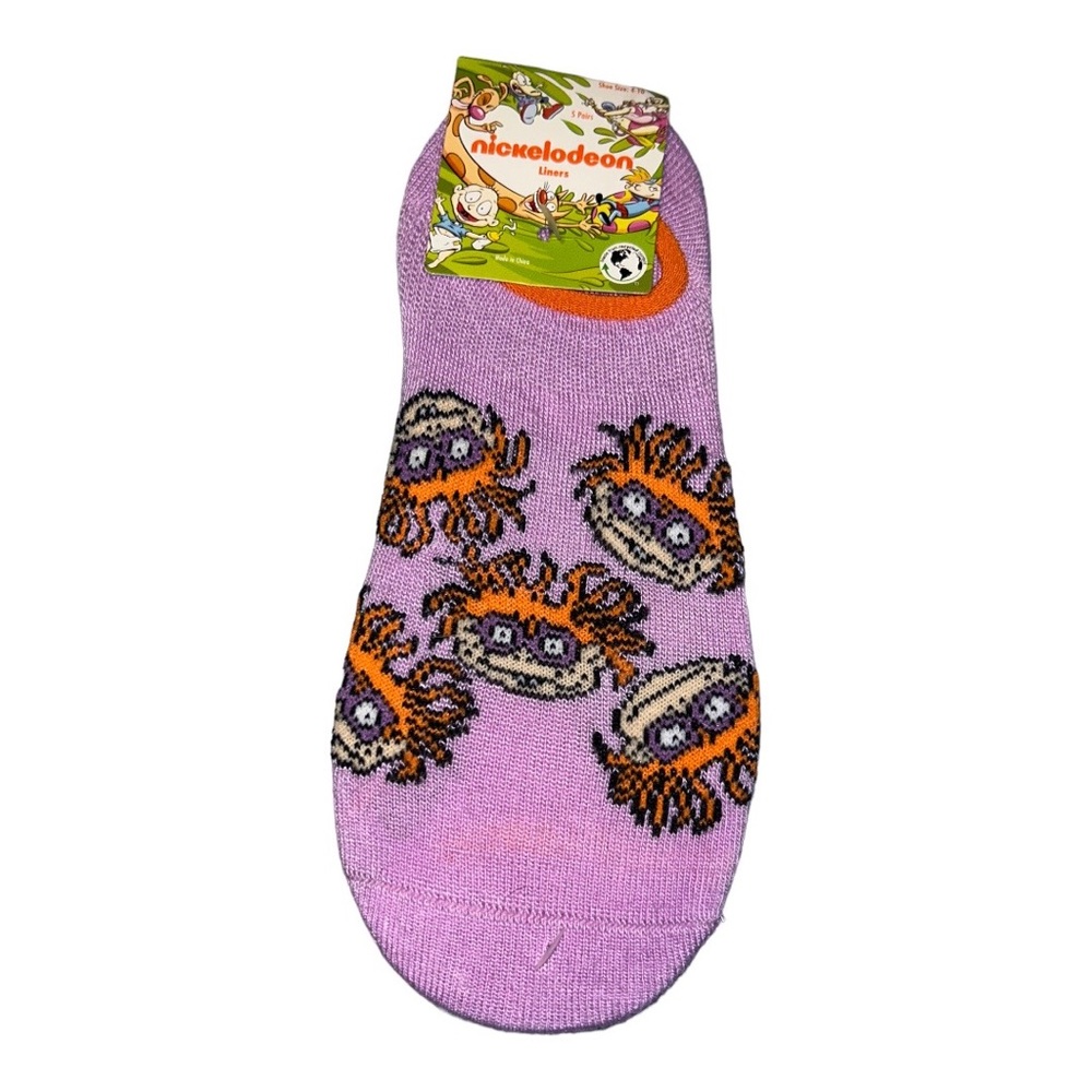NWT Nickelodeon Retro 90s Cartoon Ladies No Show Socks 5 Pairs Rugrats SpongeBob